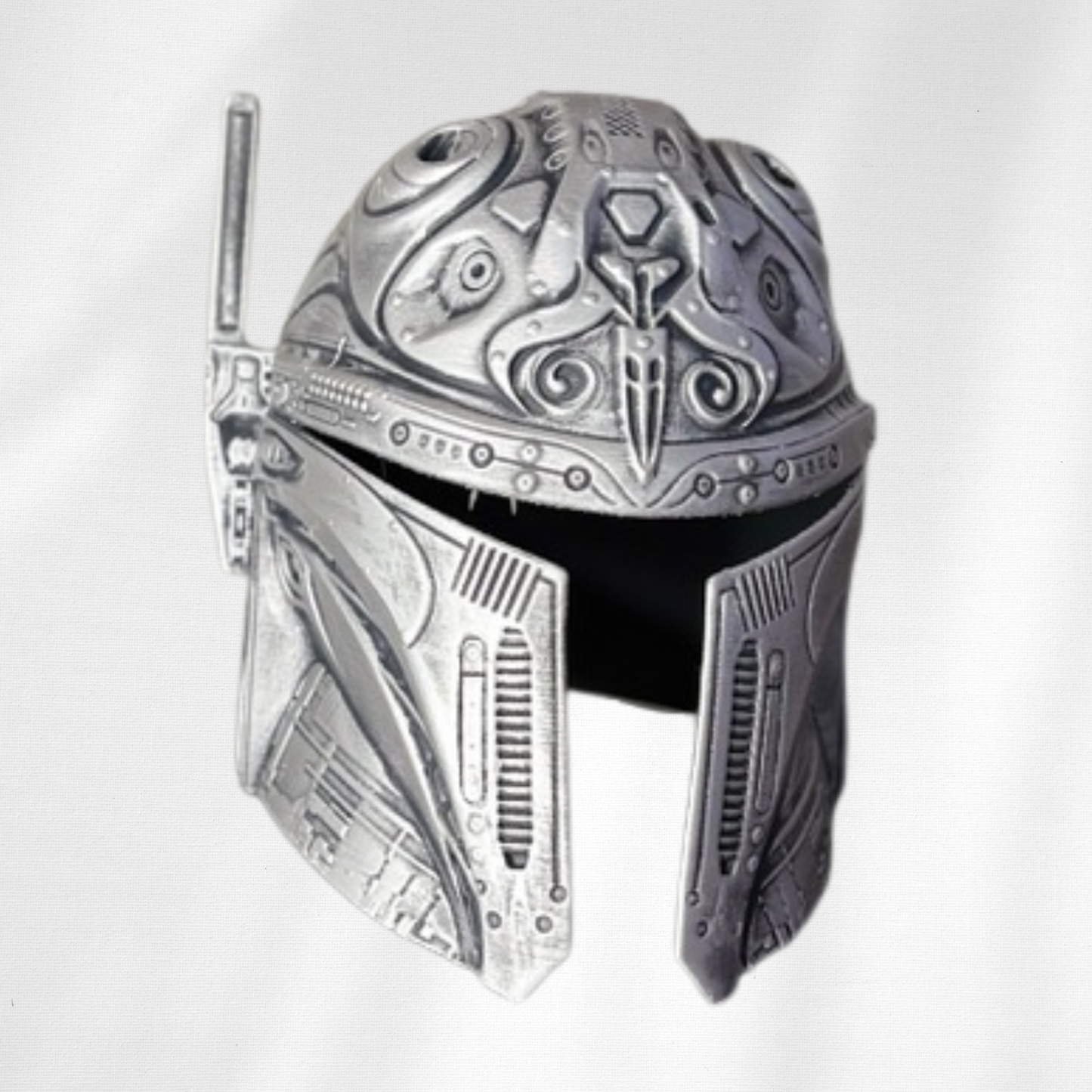 Silver Future Mandalorian Decorative Plastic Helmet