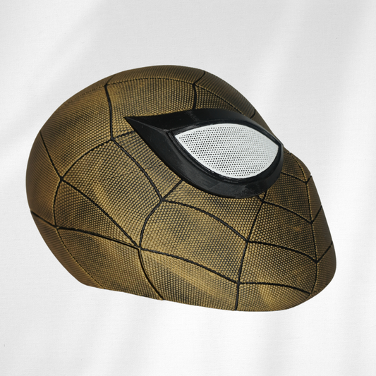 Gold Rubbed Spider Man Helmet