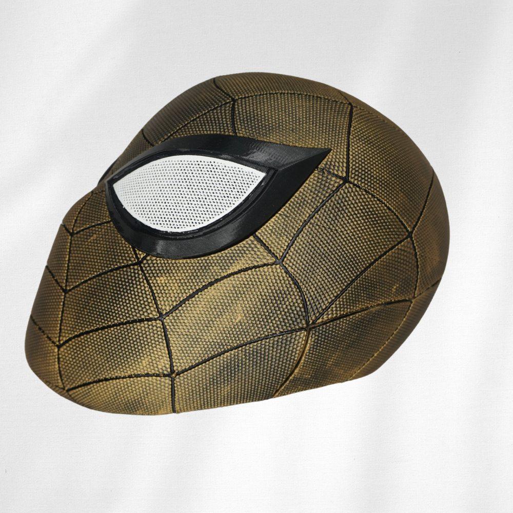 Gold Rubbed Spider Man Helmet