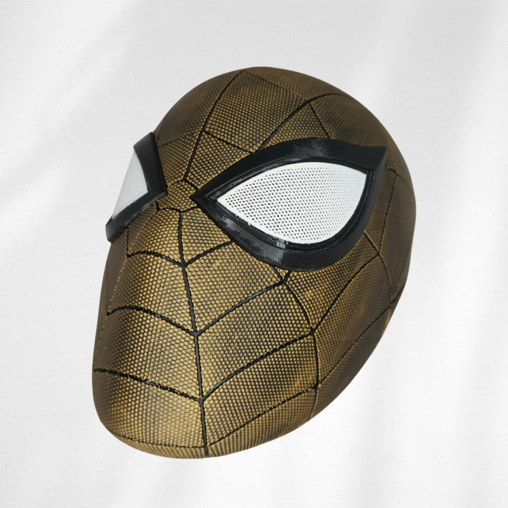 Gold Rubbed Spider Man Helmet